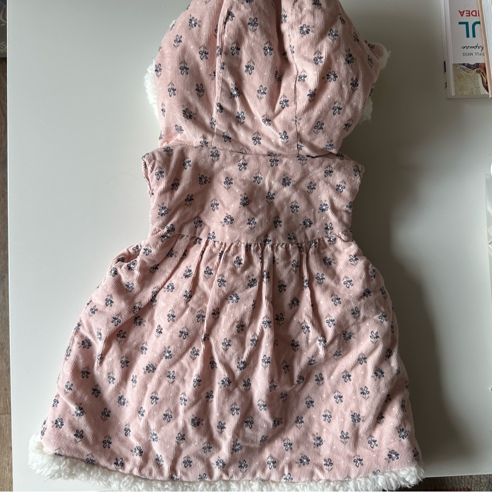 Aspen Kids Pink Floral Hooded Vest - Picture 2 of 5